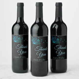 Thank you wine bottle favours wijn etiket