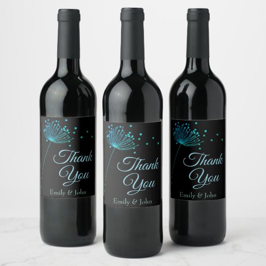 Thank you wine bottle favours wijn etiket (Flessen)