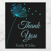 Thank you wine bottle favours wijn etiket (Enkel label)