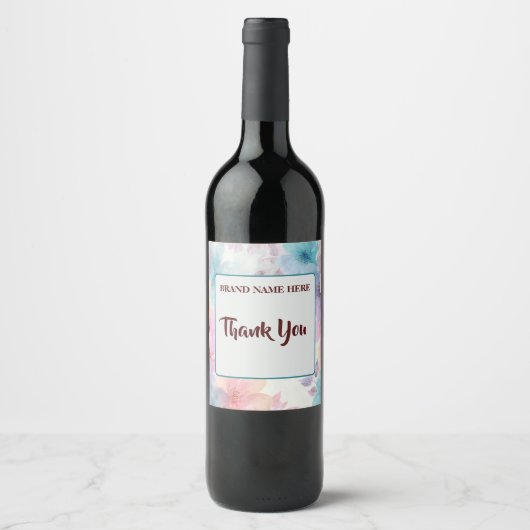 Thank You Wine Label – Elegant Appreciation Gift Wijn Etiket (Voorkant)