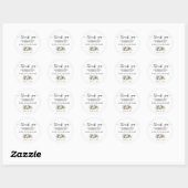 Thank You Winter White Flowers Wedding Ronde Sticker (Vel)
