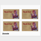 Thank you wolf rechthoekige sticker (Vel)