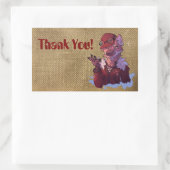 Thank you wolf rechthoekige sticker (Tas)