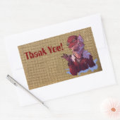 Thank you wolf rechthoekige sticker (Envelop)