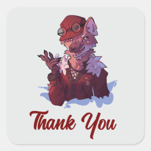 Thank you, wolf sticker