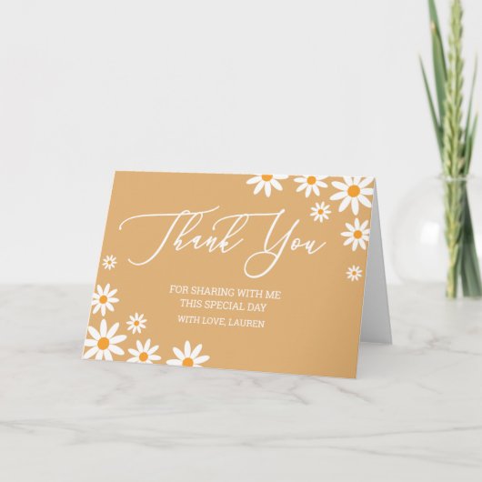 Thank yoy card boho Daisies  Bedankkaart (Voorkant)