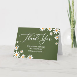 Thank yoy card boho Daisy green Bedankkaart