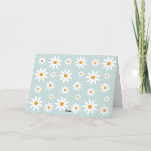 Thank yoy card boho Daisy mint Bedankkaart (Achterkant)