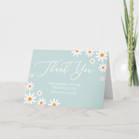 Thank yoy card boho Daisy mint Bedankkaart (Voorkant)