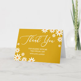 Thank yoy card boho Daisy mustard Bedankkaart