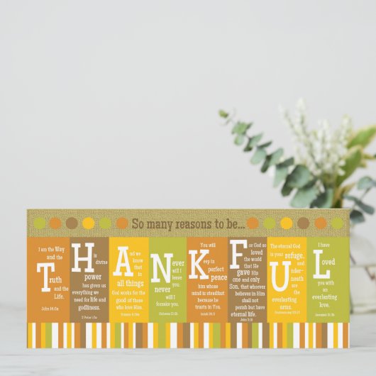 THANKFUL 2-zijdig de Kaart van de Thanksgiving van (Staand voorkant)