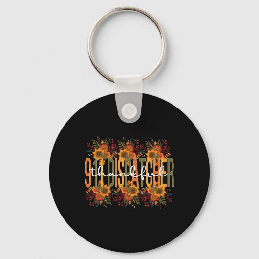 Thankful 911 Dispatcher Thanksgiving 911 Operator Sleutelhanger (Voorkant)