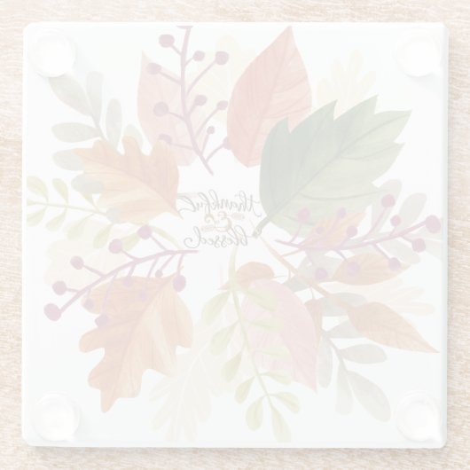 Thankful and Blessed Autumn Onderzetters (Achterkant)