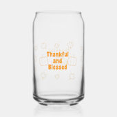 Thankful and Blessed Can Glass Thanksgiving Blikvorm Glas (Achterkant)
