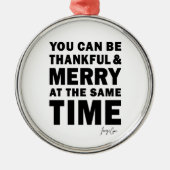 Thankful and Merry Round Christmas Ornament (Voorkant)