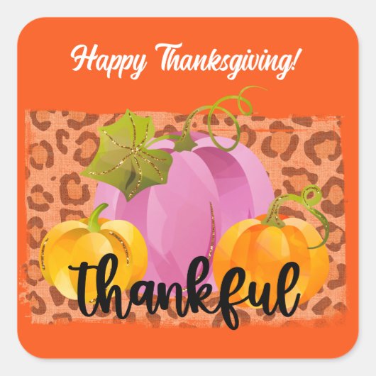 Thankful Autumn past aan Vierkante Sticker (Voorkant)