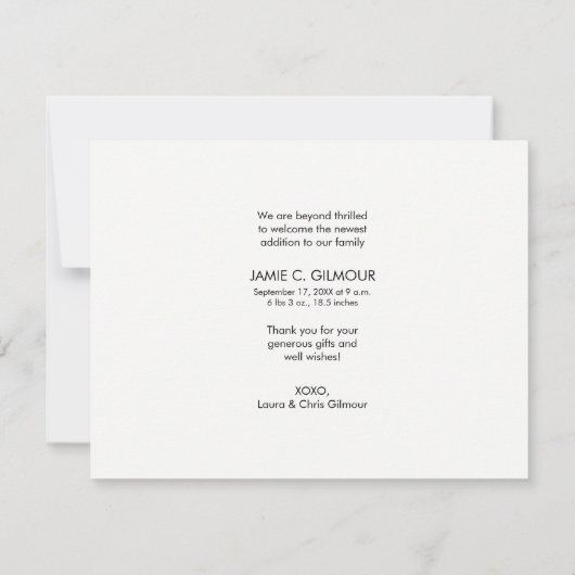 Thankful Baby Photo Birth Announement Aankondiging (Achterkant)