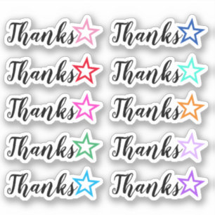 Thankful "Bedankt" met Star Outline-stickers Sticker