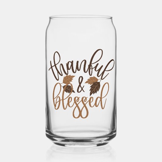 Thankful & Blessed Blikvorm Glas (Voorkant)