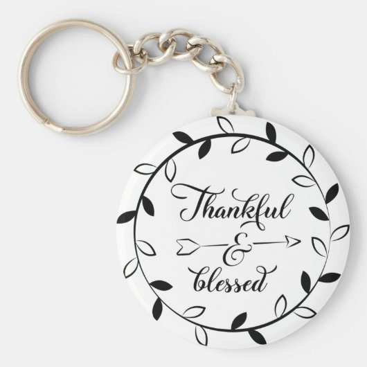 Thankful & Blessed Button Sleutelhanger (Voorkant)
