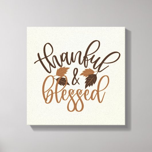 Thankful & Blessed Canvas Afdruk (Voorkant)