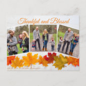 Thankful Blessed Family Photo Collage Thanksgiving Briefkaart (Voorkant)