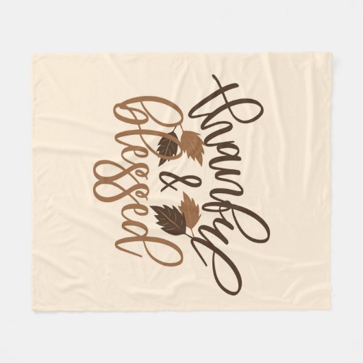 Thankful & Blessed Fleece Deken (Voorkant (Horizontaal))