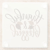 Thankful & Blessed Glazen Onderzetter (Achterkant)