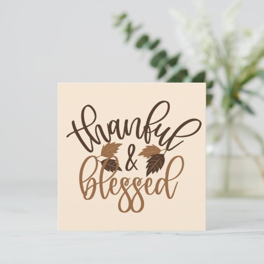 Thankful & Blessed Kaart (Staand voorkant)