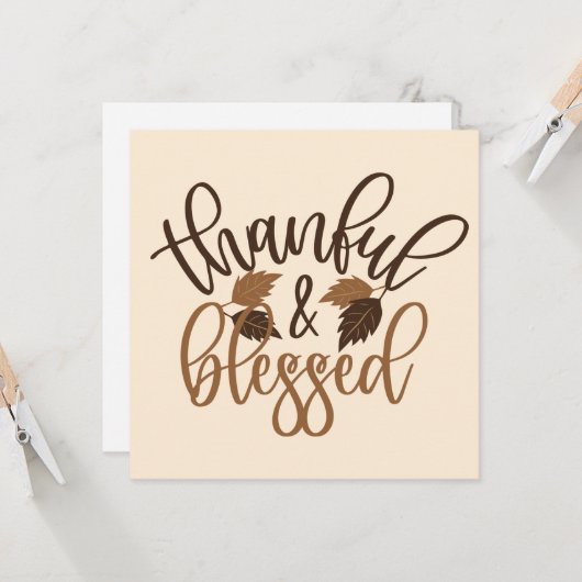 Thankful & Blessed Kaart (Voorkant / Achterkant in situ)