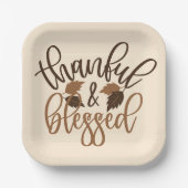 Thankful & Blessed Papieren Bordje (Voorkant)