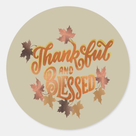 Thankful & Blessed Sticker (Voorkant)
