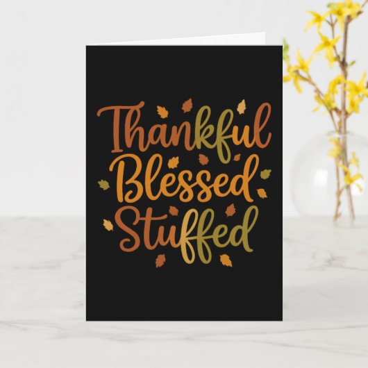 Thankful Blessed Stuffed Thanksgiving Card Kaart (Gele Bloem)