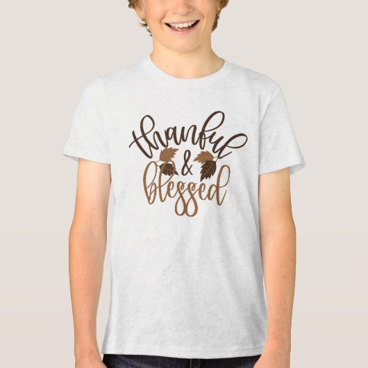 Thankful & Blessed Tri-Blend Shirt (Voorkant)