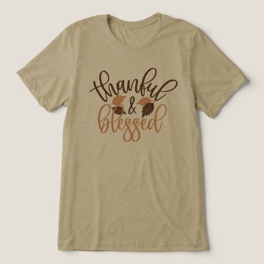 Thankful & Blessed Tri-Blend Shirt (Design voorkant)