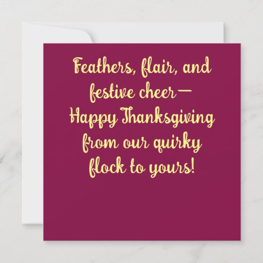 Thankful Blessed Turkey Personalized Thanksgiving Kaart (Achterkant)