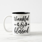 Thankful & Blessed Tweekleurige Koffiemok (Links)