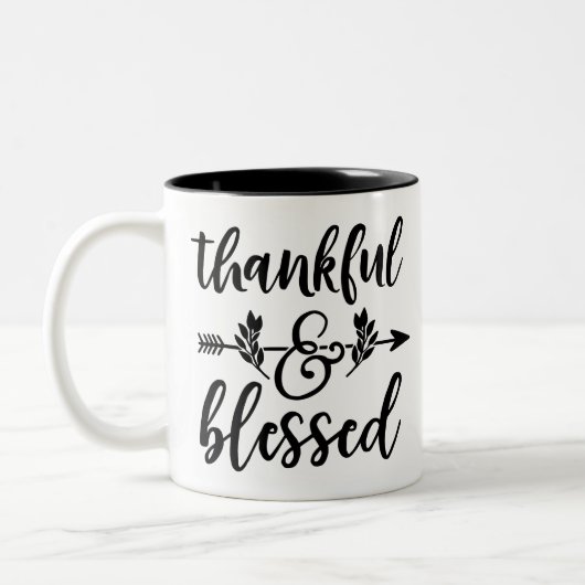 Thankful & Blessed Tweekleurige Koffiemok (Links)