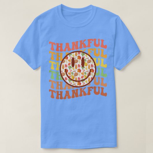 Thankful Blessings Autumn Herfst Maple Leaves Retr T-shirt (Design voorkant)