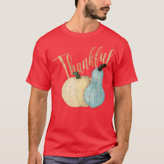 Thankful Blue en White Pumpkins herfst herfst T-shirt