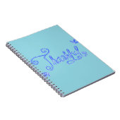 Thankful blue hand lettering notitieboek (Rechterzijde)