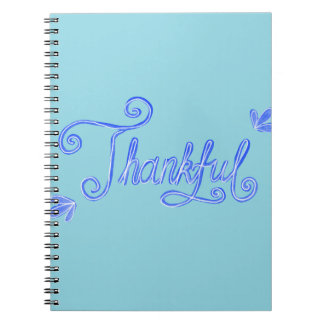 Thankful blue hand lettering notitieboek