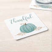 "Thankful Blue Pumpkin" Kartonnen Onderzetters (Schuin)