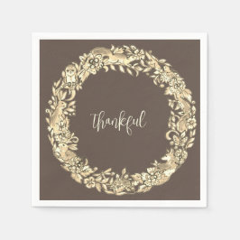 Thankful Brown Woodland Animal Rustic Herfst herfs Servet