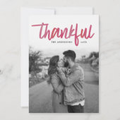 Thankful Brushed | Thanksgiving-fotokaart Feestdagenkaart (Voorkant)