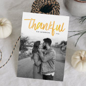 Thankful Brushed | Thanksgiving-fotokaart Feestdagenkaart