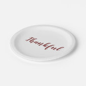 Thankful burgundy maroon white script Thanksgiving Papieren Bordje (Gekanteld)