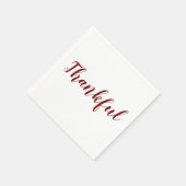 Thankful burgundy maroon white script Thanksgiving Servet (Hoek)