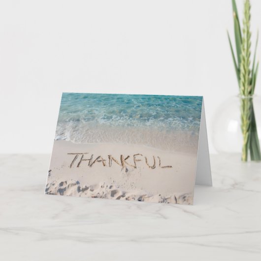 🏝️ Thankful by the Sea - Coastal Thanksgiving Kaart (Voorkant)