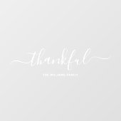 Thankful Calligraphy Family Persoonlijk Wit Raamsticker (Vel)
